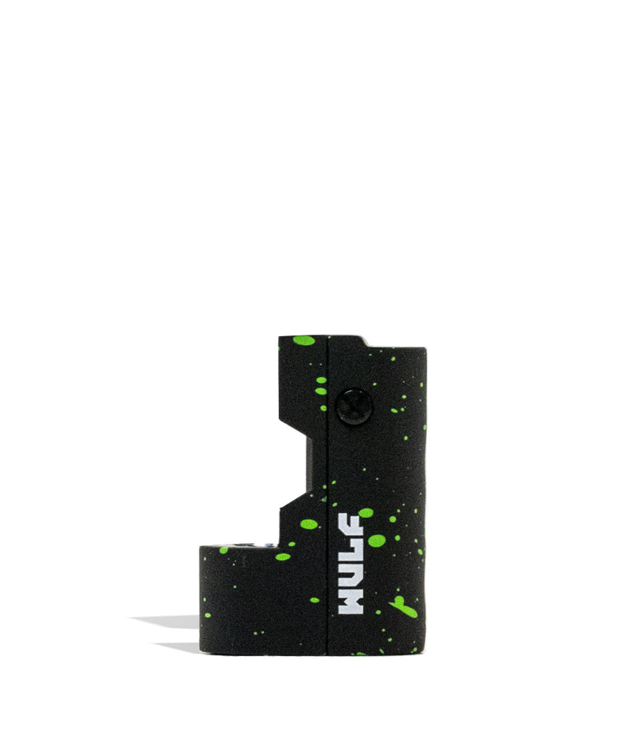 Black Green Spatter Wulf Mods Micro Max 2g Cartridge Vaporizer on white background