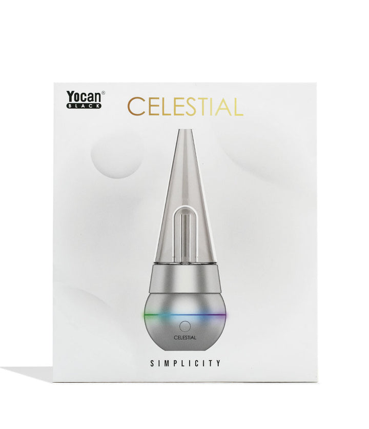 Silver Yocan Black Celestial E-Rig Packaging Front View on White Background