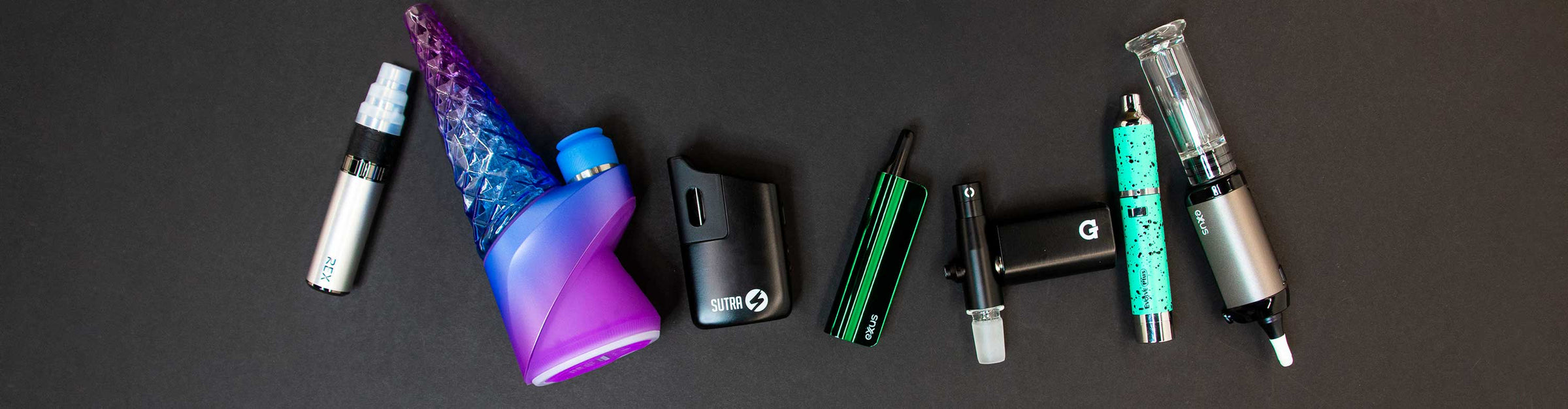 Got Vape Retail Vaporizers laying down on black background