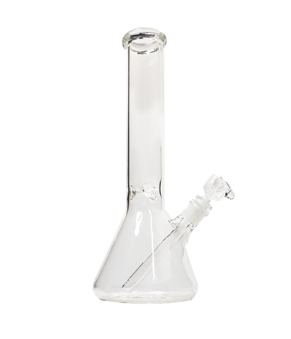 14 inch Beaker Water Pipe With Ice Pinch Front View on White Background