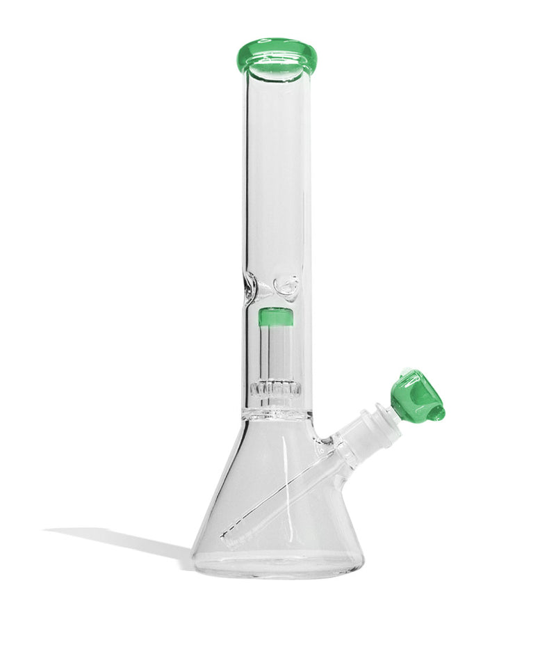 Mint 14 inch Beaker Water Pipe with Showerhead Perc Front View on White Background