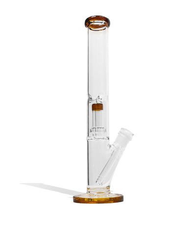 Amber 14 inch Straight Water Pipe with Showerhead Perc Front View on White Background