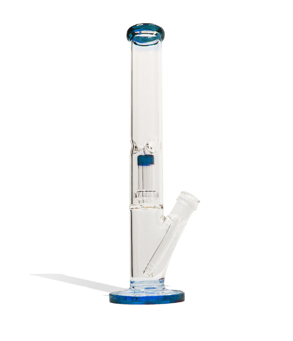Jade Blue 14 inch Straight Water Pipe with Showerhead Perc Front View on White Background