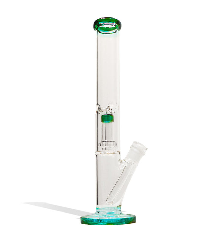 Jade Green 14 inch Straight Water Pipe with Showerhead Perc Front View on White Background