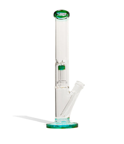 Jade Green 14 inch Straight Water Pipe with Showerhead Perc Front View on White Background