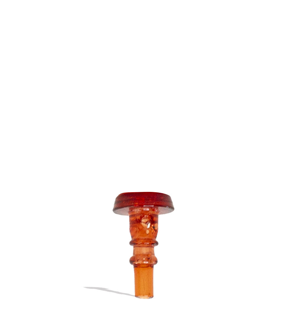 Transparent Red Empire Glassworks Puffco Peak Joystick Carb Cap Front View on White Background