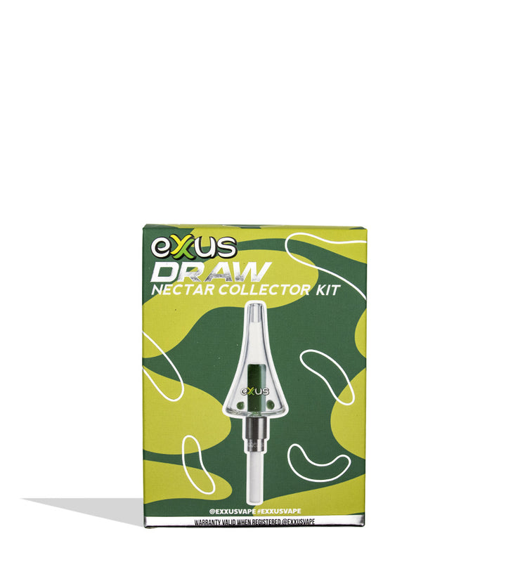 Exus Draw Nectar Collector Kit retail packaging box, featuring a green and yellow camouflage pattern with a graphic of the collector device, set against a plain white background.