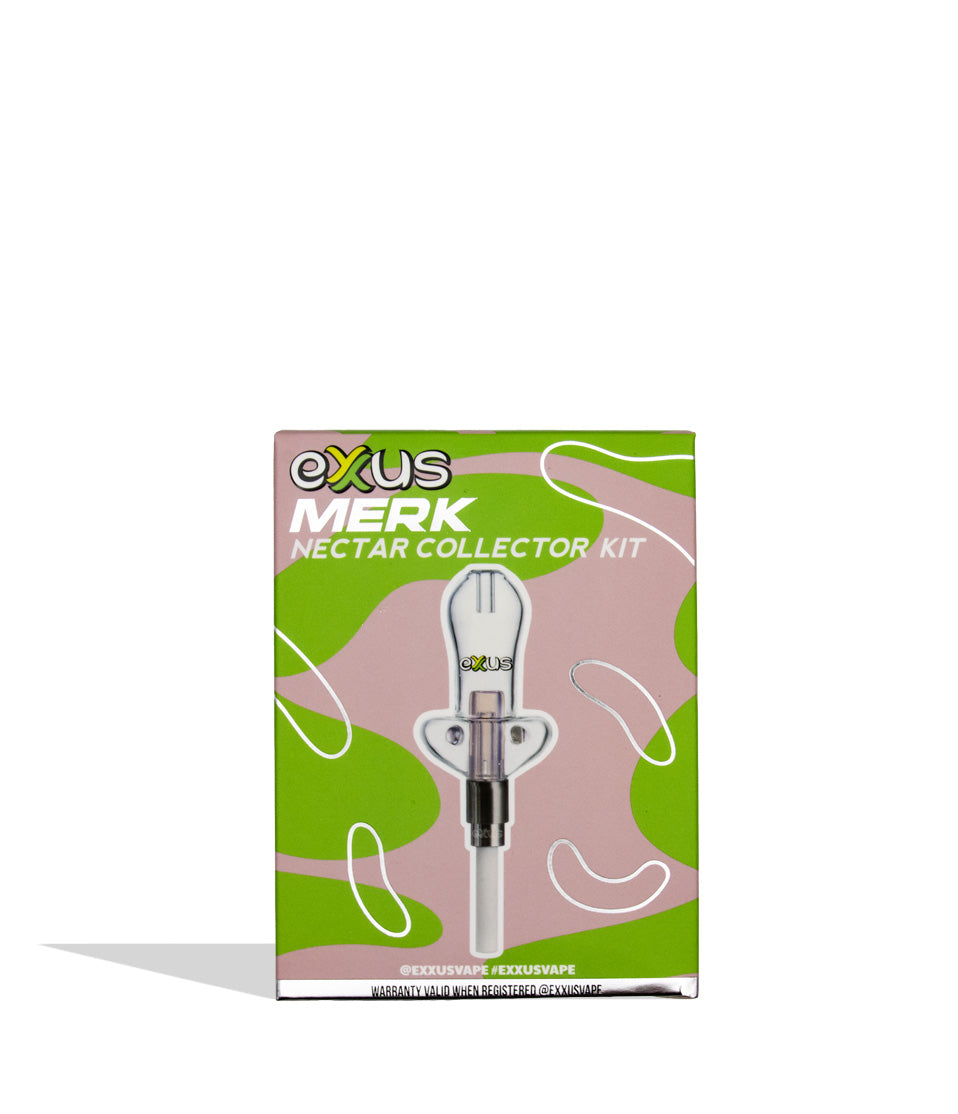 Exus Merk Nectar Collector Kit in its retail packaging, featuring a green and dusty pink background with a graphic of the collector device.