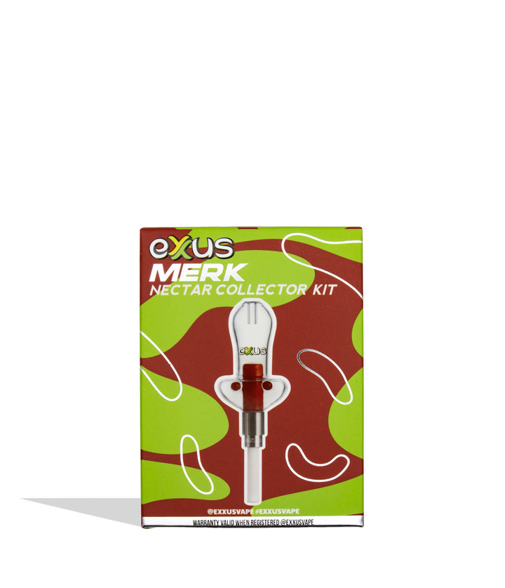 Exus Merk Nectar Collector Kit retail packaging box, featuring a green and dark red camouflage pattern with a graphic of the collector device.
