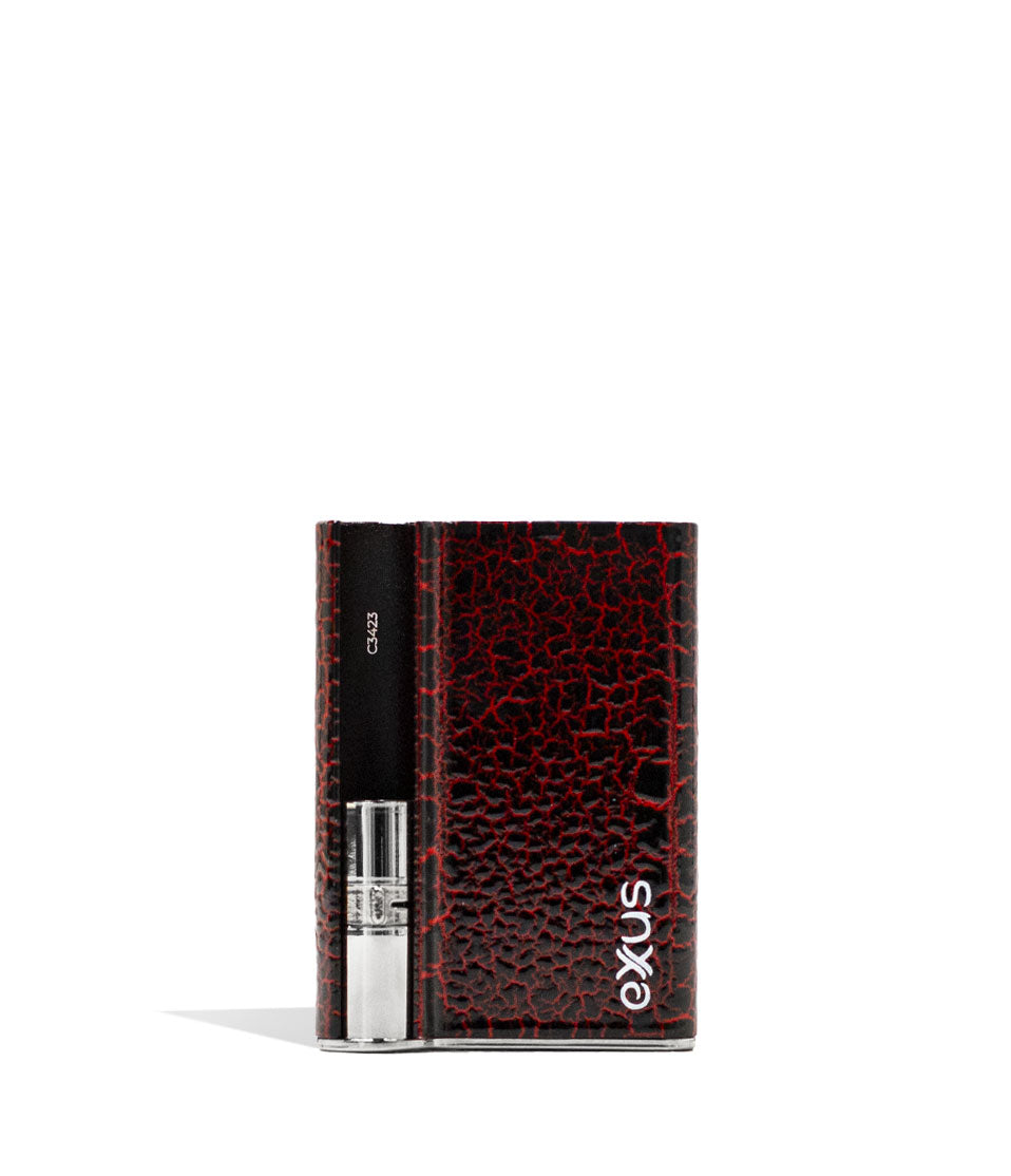 Black Red Crackle Exxus Palm Pro Cartridge Vaporizer Front View on White Background