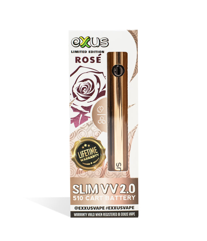 Rose Exxus Vape Slim VV 2.0 Cartridge Vaporizer single pack on white background