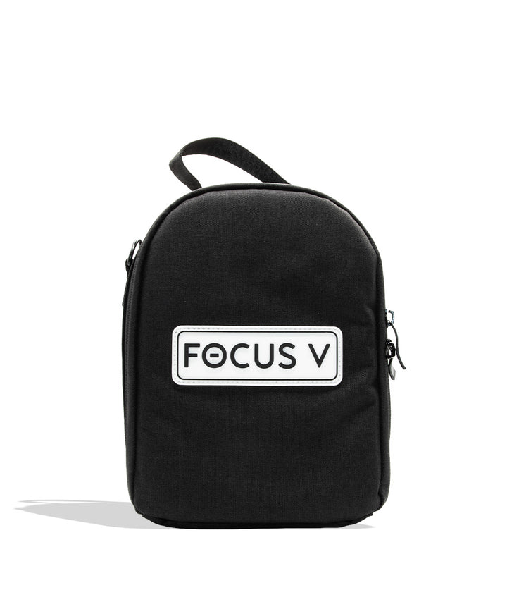 Focus V Aeris Portable Concentrate Vaporizer on white background travel bag white logo