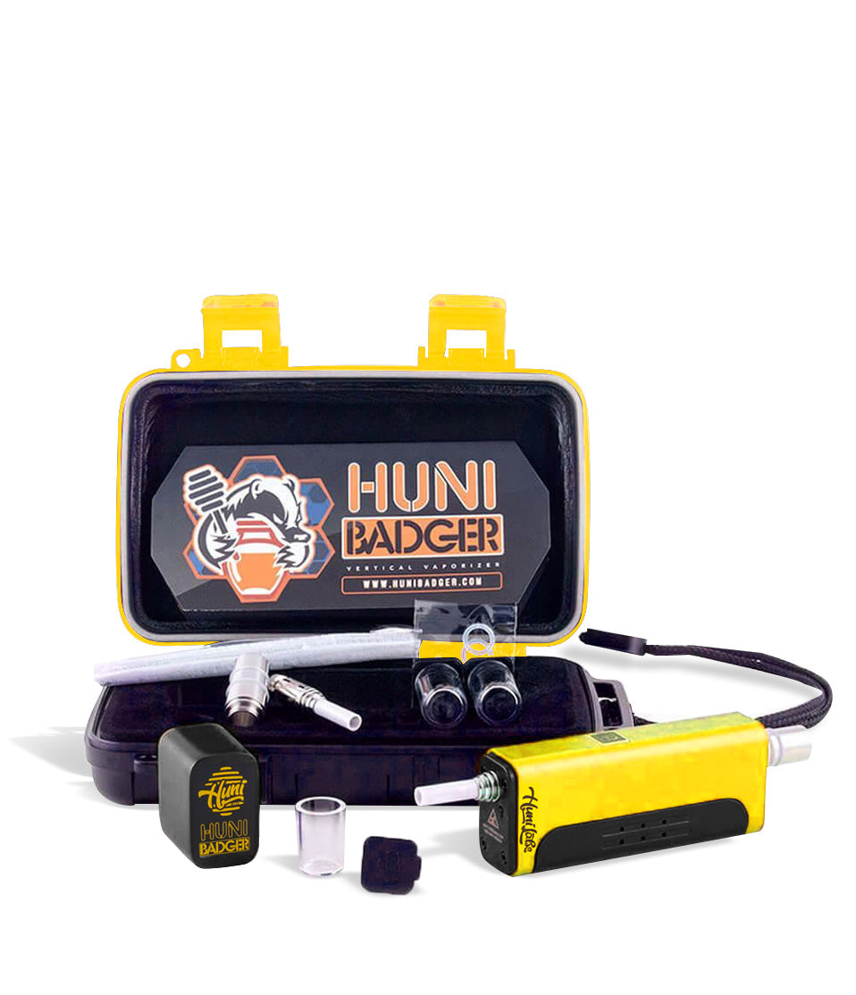 Huni Labs Limited Edition kit Huni Badger Portable Electronic Vertical Vaporizer on white studio background