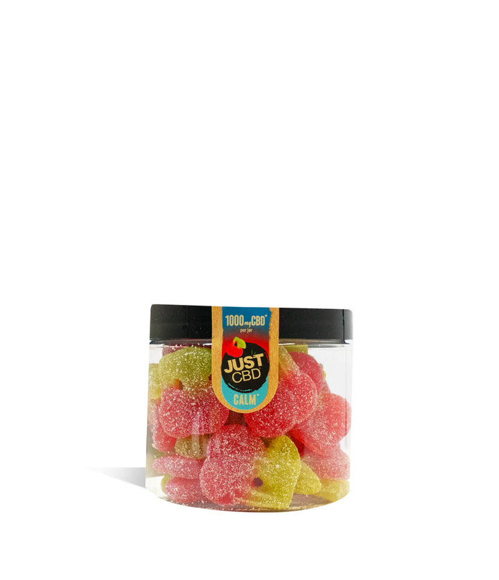 1000mg Sour Cherry Just CBD Candy on white background