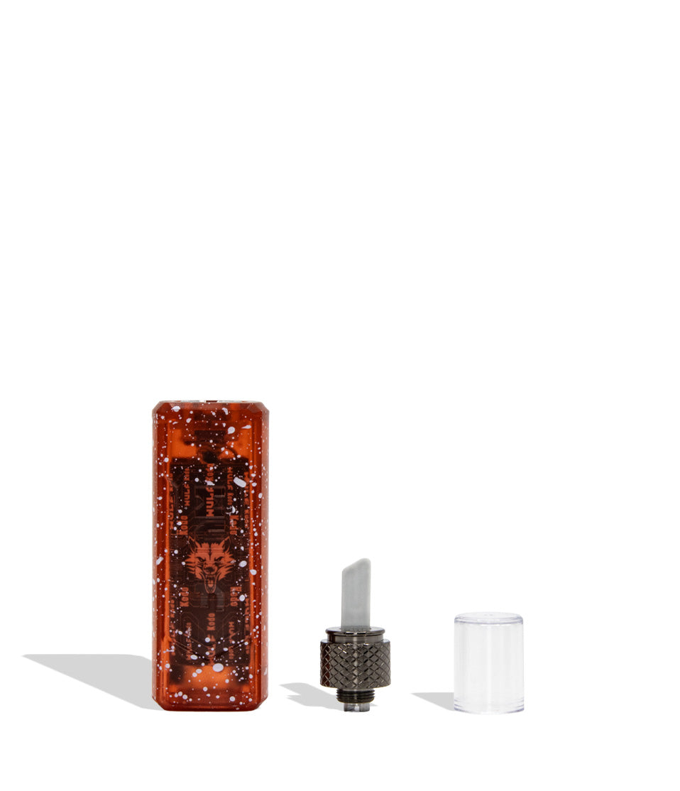 Wulf Mods Kodo X-Ray Knife Kit on a white background in crimson color disassembled