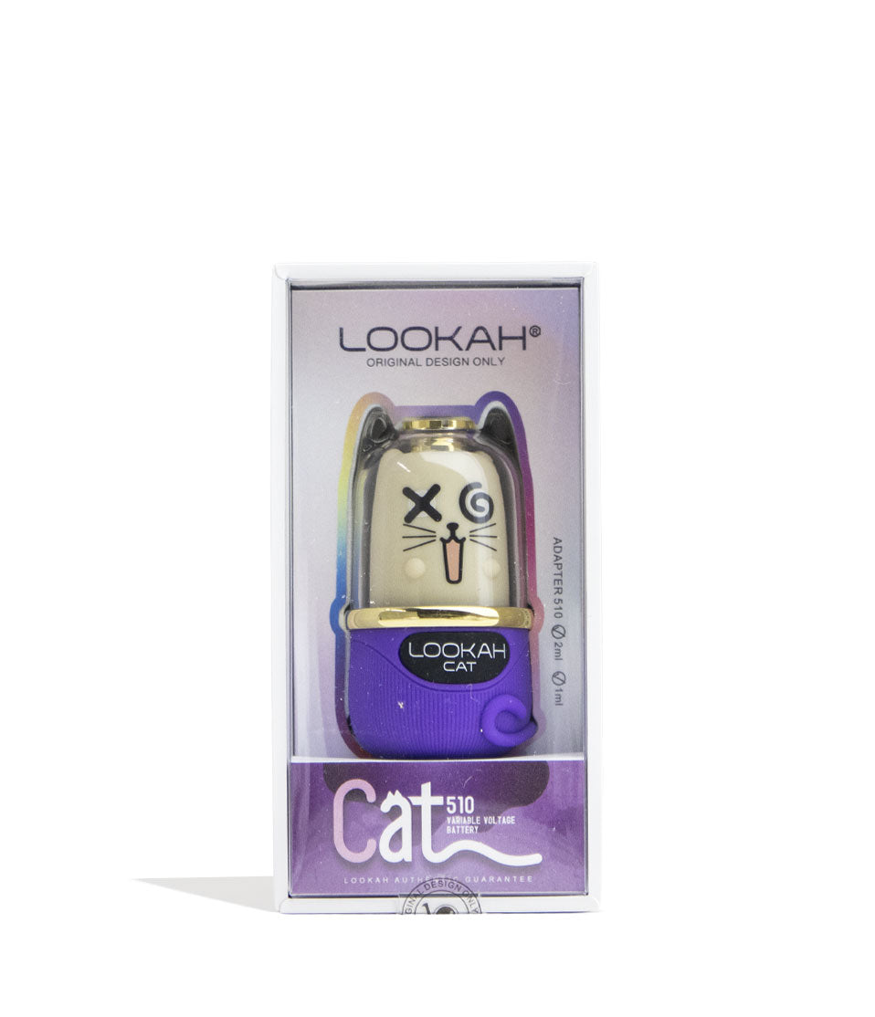 Purple Lookah Cat 510 Variable Voltage Battery Packaging Front View on White Background