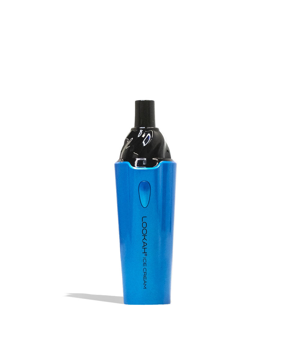 Blue Lookah Ice Cream Dry Herb Vaporizer Front View on White Background