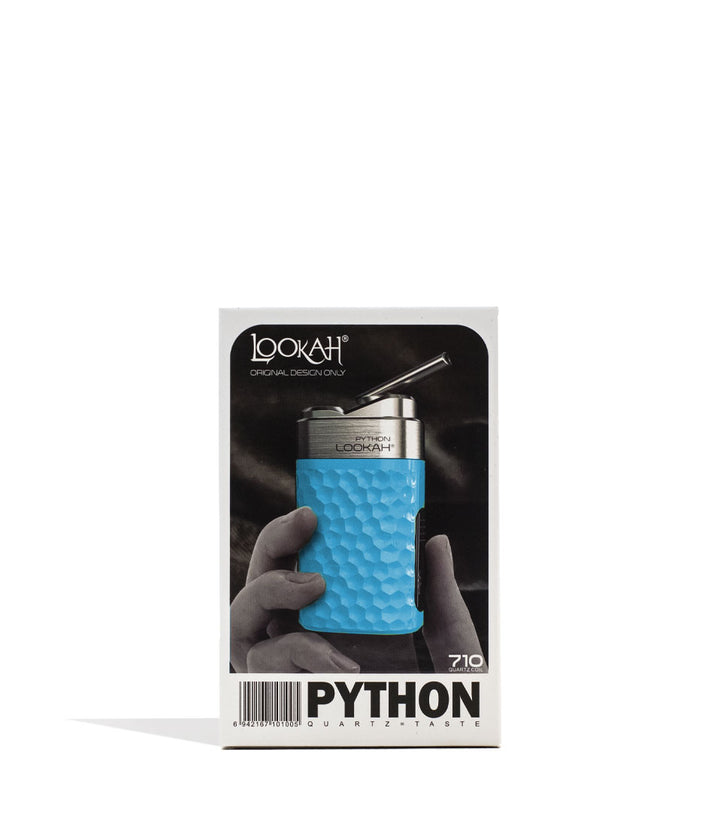 Blue Lookah Python Wax Vaporizer Packaging Front View on White Background