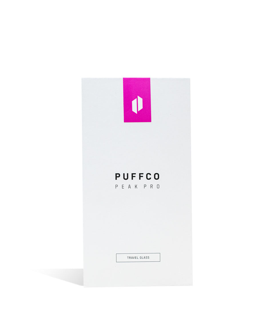 Puffco Peak Pro Pink Breast Cancer Awareness Travel Glass packaging on white background