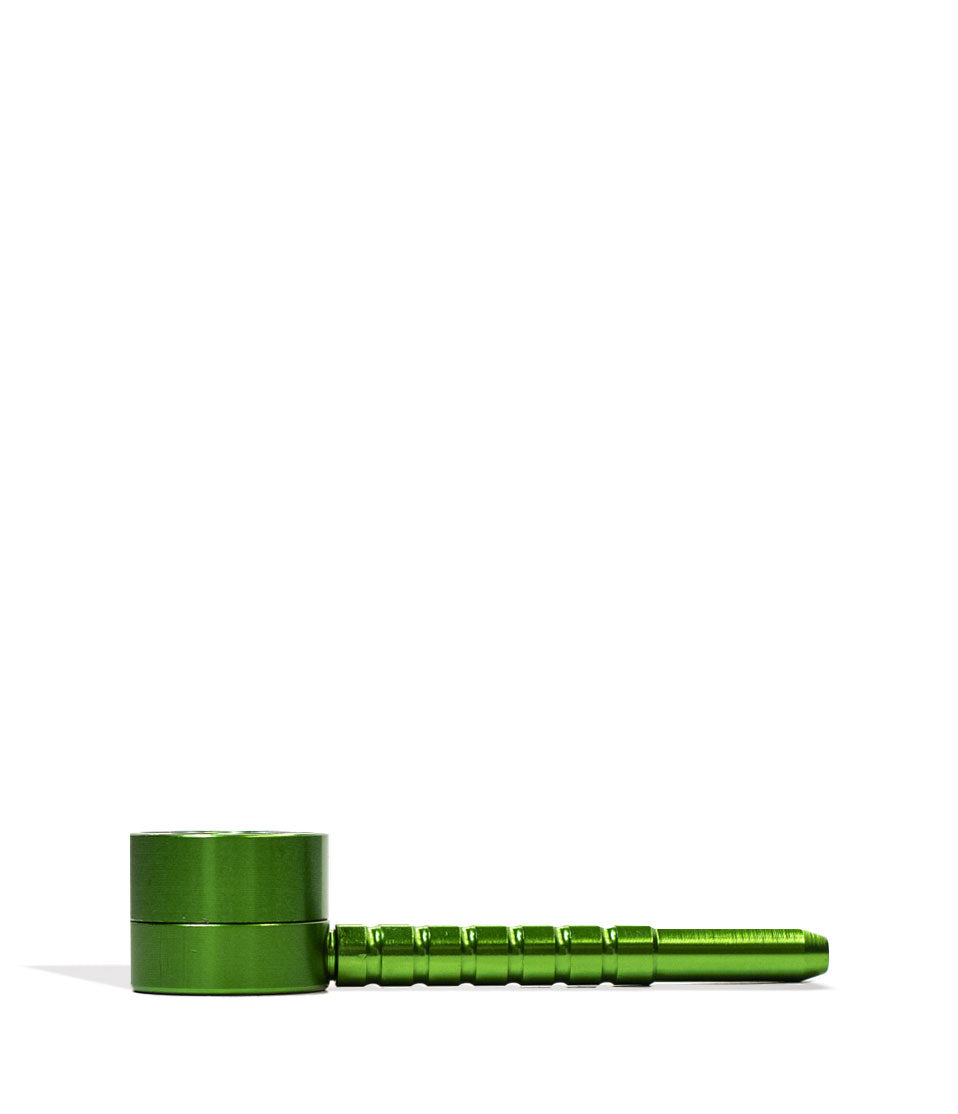 Green Six Shooter Metal Pipe Front View on White Background