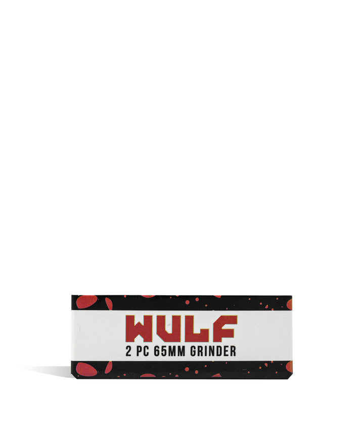 Black and Red Wulf Mods 2pc 65mm Spatter Grinder box on white background