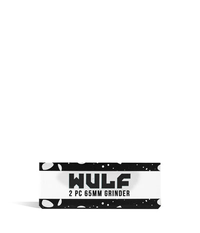 Black and White Wulf Mods 2pc 65mm Spatter Grinder box on white background