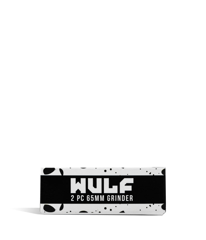 White and Black Wulf Mods 2pc 65mm Spatter Grinder box on white background