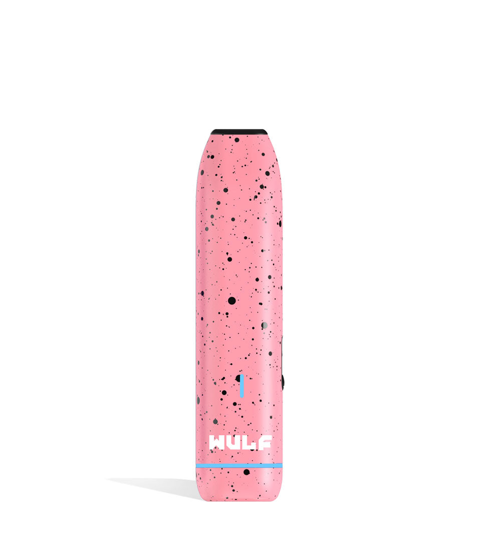 Pink Black Spatter Wulf Mods LX Slim Portable Dry Herb Vaporizer on white background