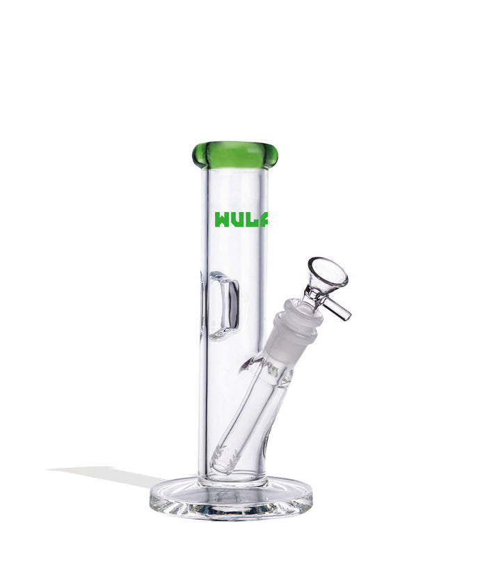 Green Wulf Mods 5mm 8inch Straight Water Pipe Front View on White Background