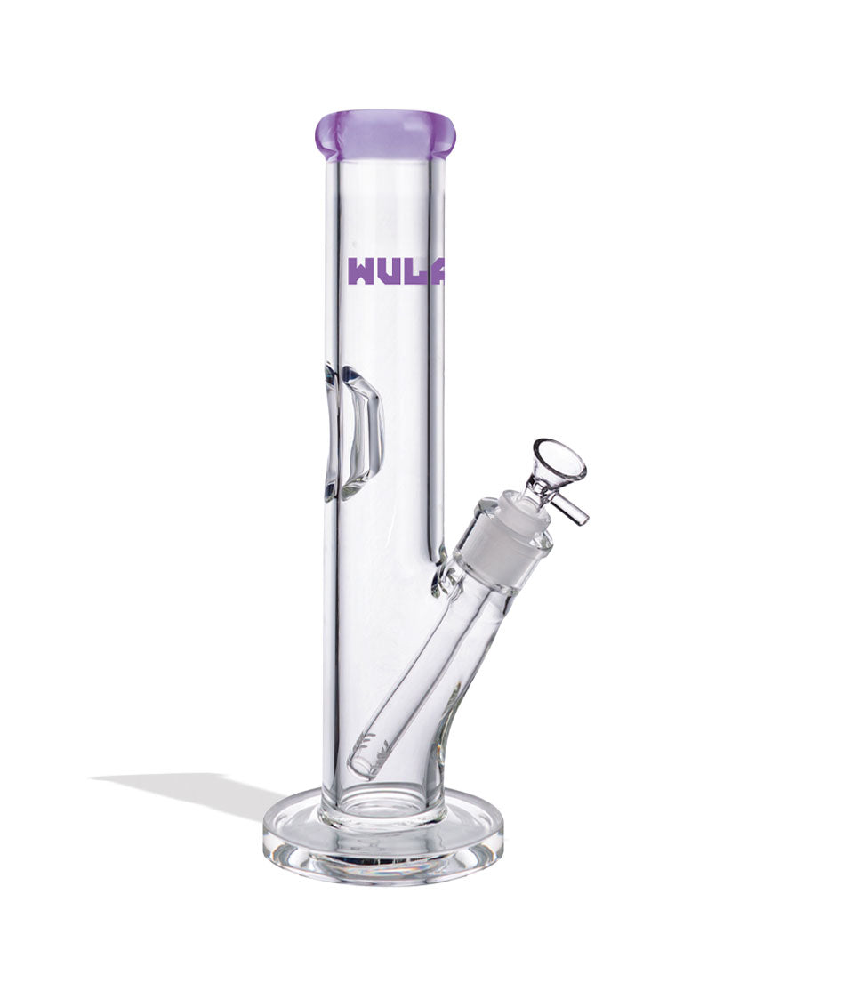 Purple Wulf Mods 7mm 12inch Straight Water Pipe Front View on White Background
