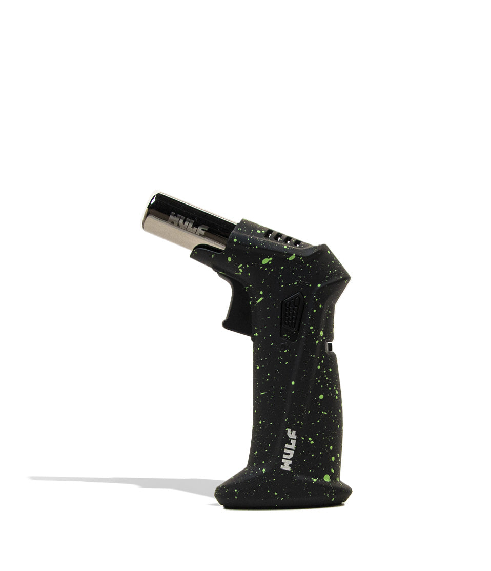 Black Green Spatter Wulf Mods Clash Torch on white studio background