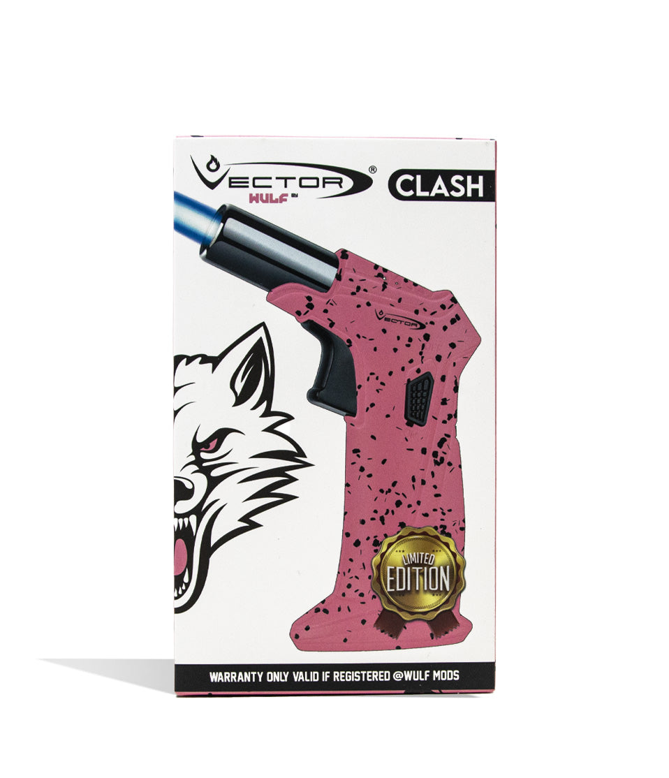 Pink Black Spatter Wulf Mods Clash Torch Packaging on white studio background