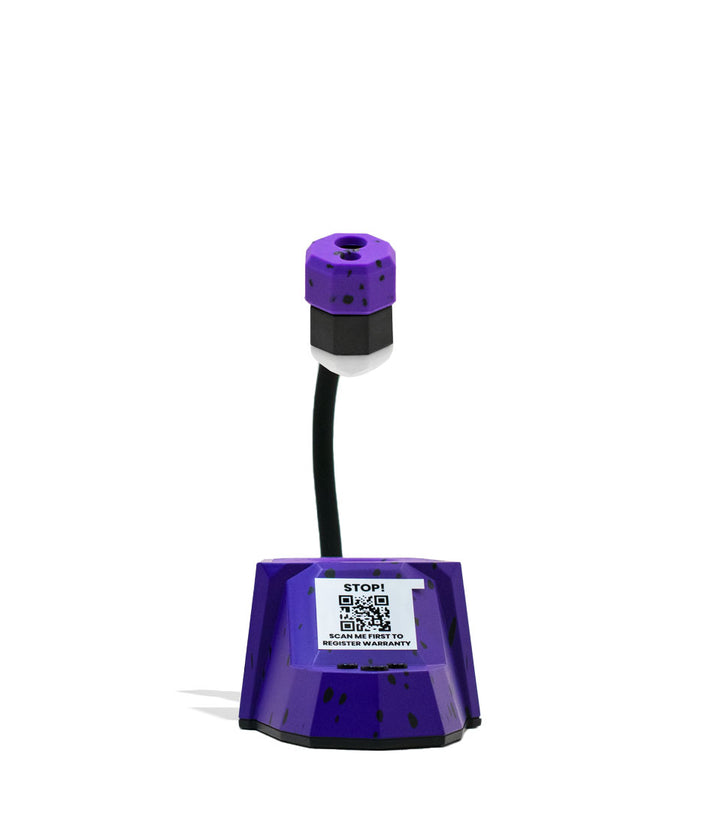 Purple Black Spatter Wulf Mods Dab Rite Pro Digital IR Thermometer Unit Front View on White Background