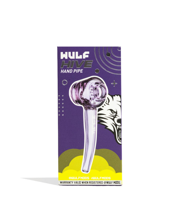 Purple Wulf Mods Hive Hand Pipe packaging on white background