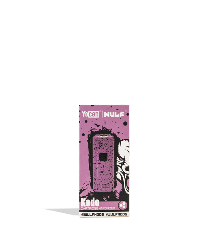 Pink Black Spatter Wulf Mods KODO Cartridge Vaporizer Packaging Front View on White Background
