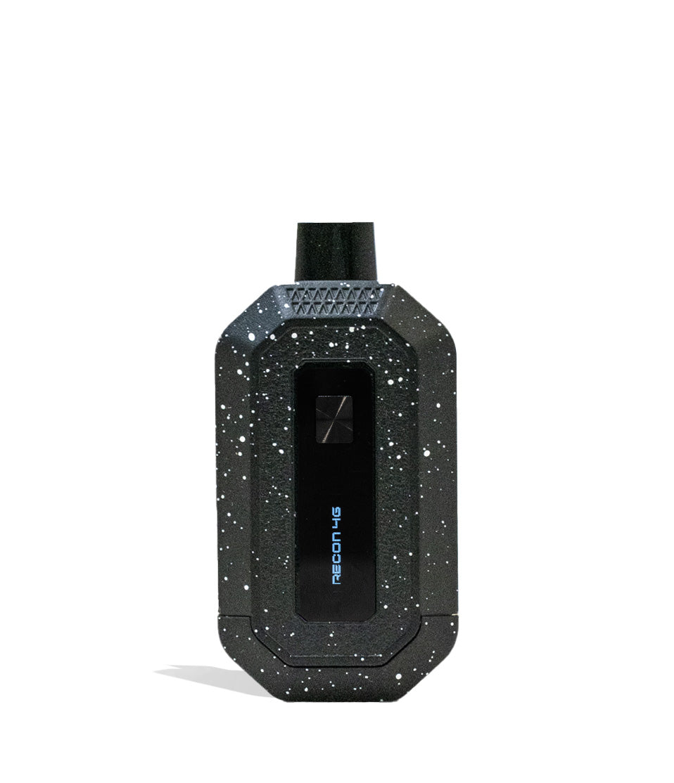 Black White Spatter Wulf Mods Recon 4g Dual Cartridge Vaporizer Front View on White Background