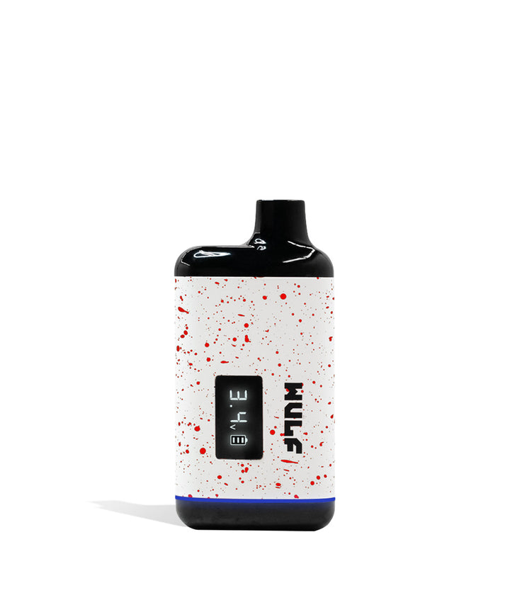 White and Red Spatter Wulf Mods Recon Cartridge Vaporizer on white background