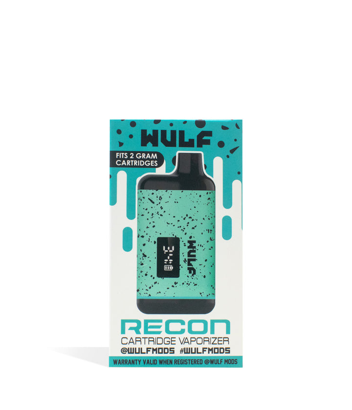 Teal Black Spatter Wulf Mods Recon Cartridge Vaporizer single pack on white background