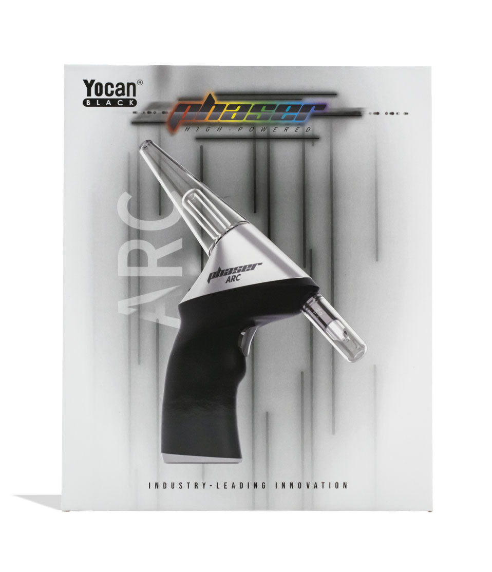 Silver Yocan Black Phaser Arc Nectar Collector Packaging Front View on White Background