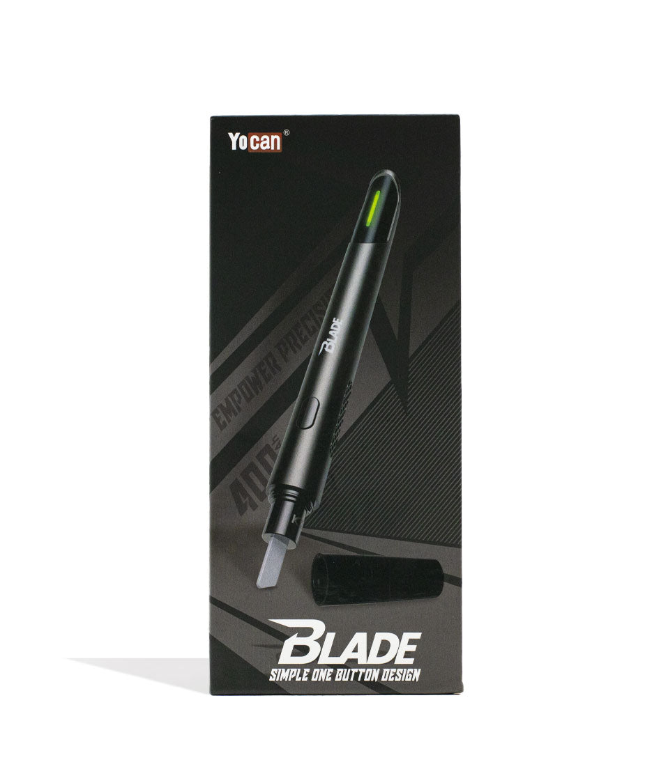 Gunmetal Yocan Blade Dabbing Knife Packaging Front View on White Background