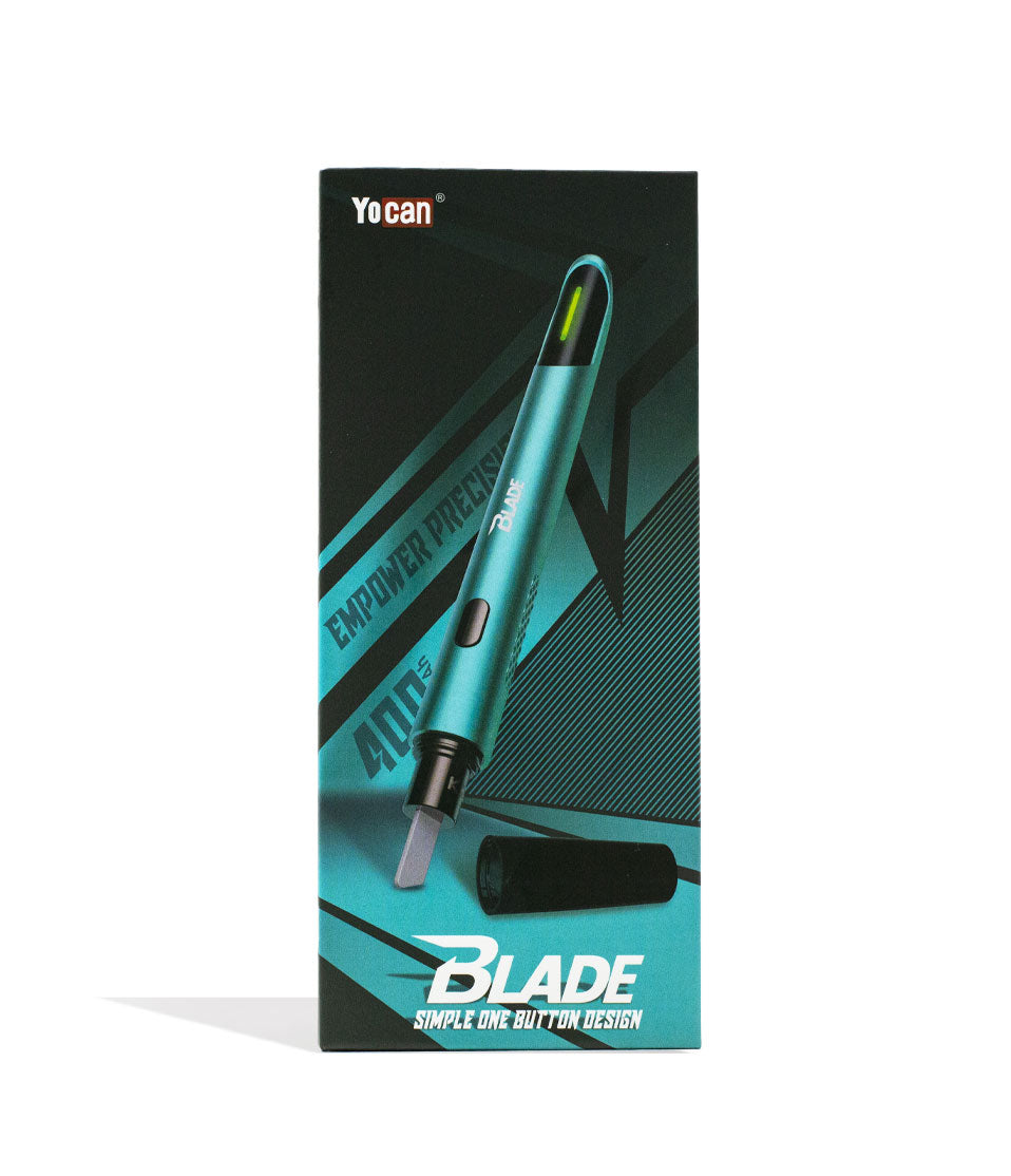 Mint Blue Yocan Blade Dabbing Knife Packaging Front View on White Background