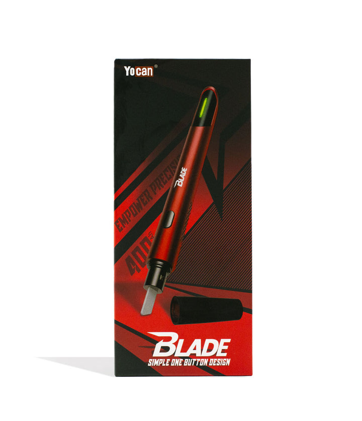 Red Yocan Blade Dabbing Knife Packaging Front View on White Background