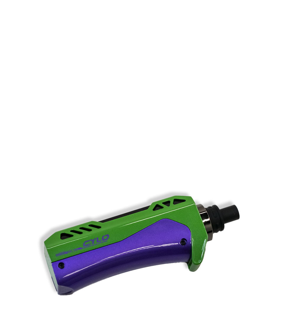 Purple Green Yocan Cylo Wax Vaporizer Down View on White Background