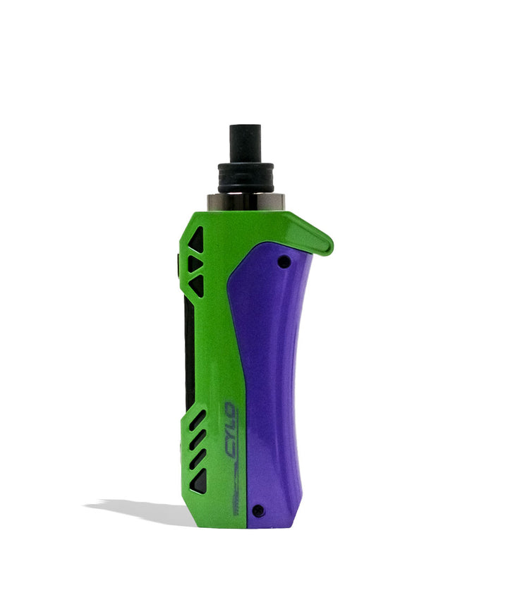 Purple Green Yocan Cylo Wax Vaporizer Side View on White Background