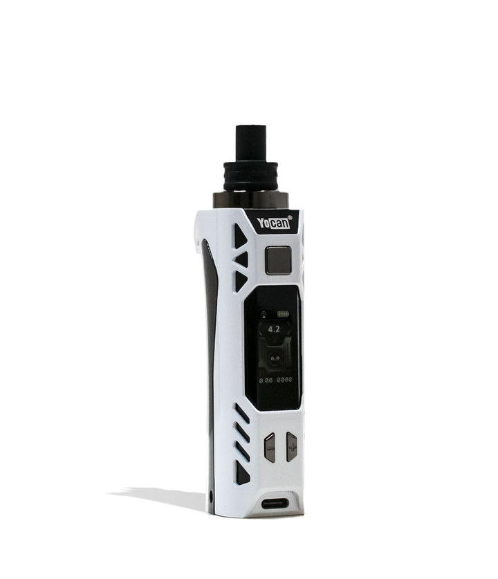White Black Yocan Cylo Wax Vaporizer Angle View on White Background