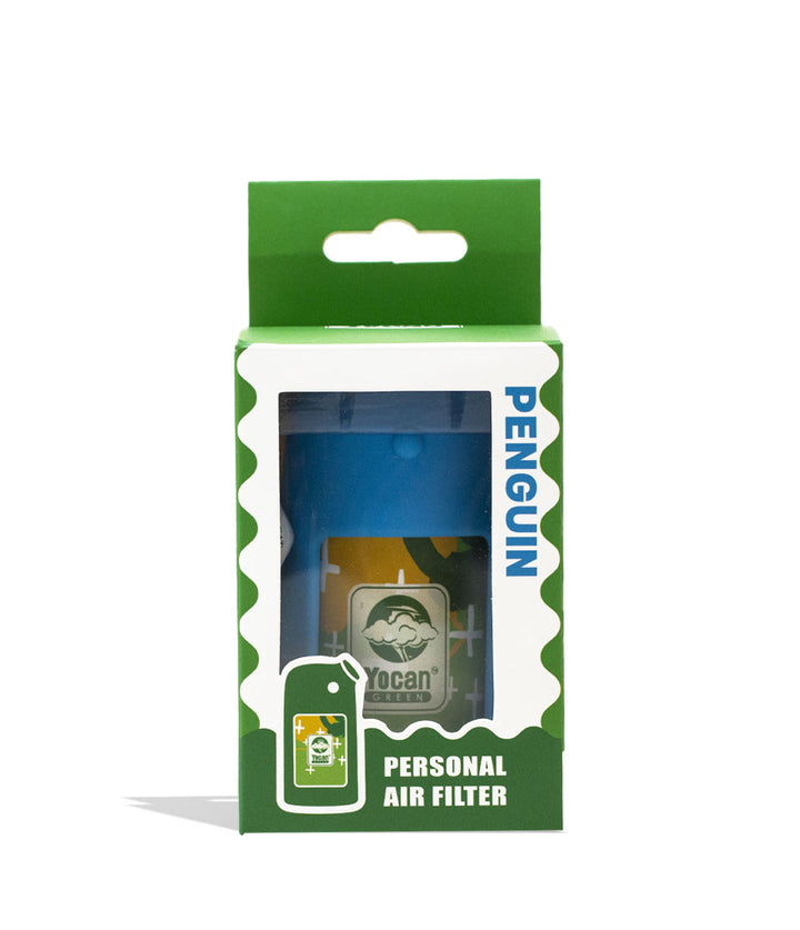 Blue Yocan Green Series Penguin Personal Air Filter Packaging Front View on White Background