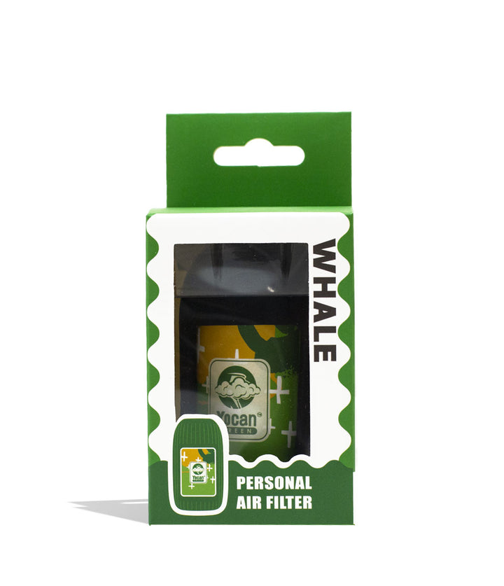 Black Yocan Green Series Whale Personal Air Filter Packaging Front View on White Background