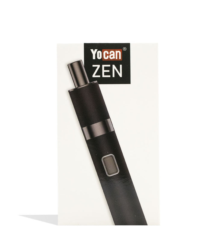 Black Yocan Zen Wax Vaporizer Packaging Front View on White Background