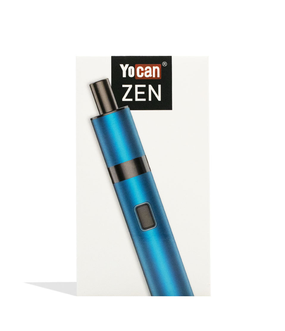 Blue Yocan Zen Wax Vaporizer Packaging Front View on White Background