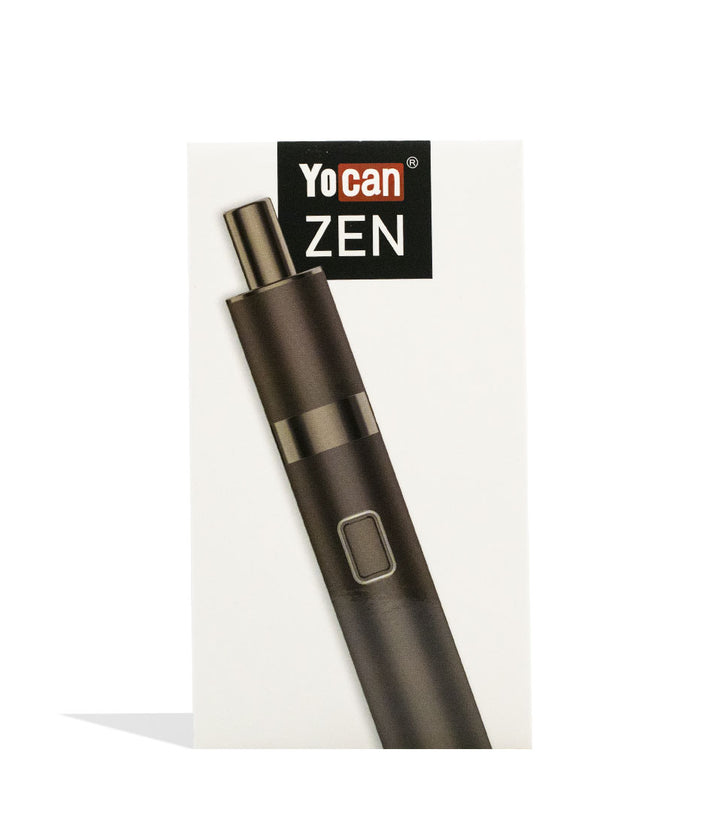 Gunmetal Yocan Zen Wax Vaporizer Packaging Front View on White Background